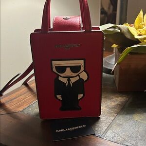 Karl Lagerfeld Red Mini Bag with Iconic Character